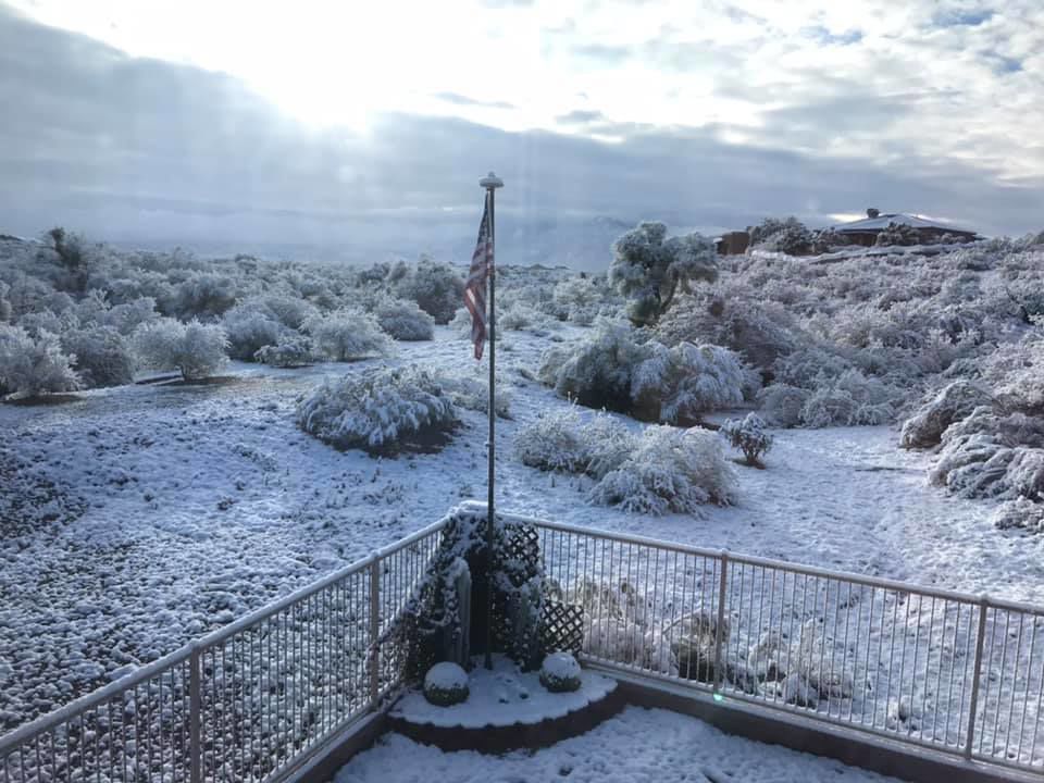 Snowy conditions in Sahuarita